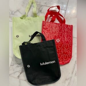 3 small Reusable brand new Shopping Tote Bags, Lululemon BRAND NEW